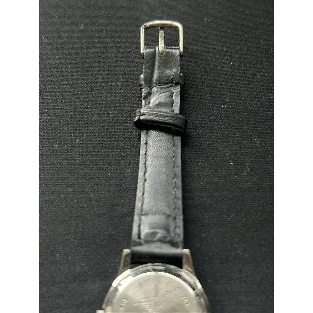Watch It Silver Tone Black Band Women’s Quartz Watch